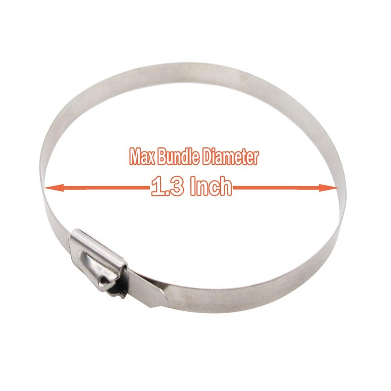 Superun Metal Zip Ties 5.9 Inch Stainless Steel Cable Ties 225 LBS Strength Tie Wrap Heavy Duty Exhaust Wrap Pack of 100 pcs - Image 5